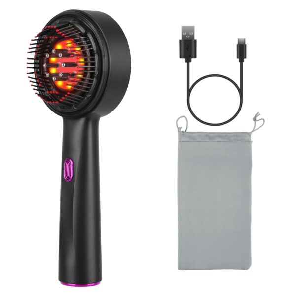 3-in-1 Red Light Scalp Massager Brush – Rechargeable Hair Oil Applicator & Waterproof Comb | GlowTech™